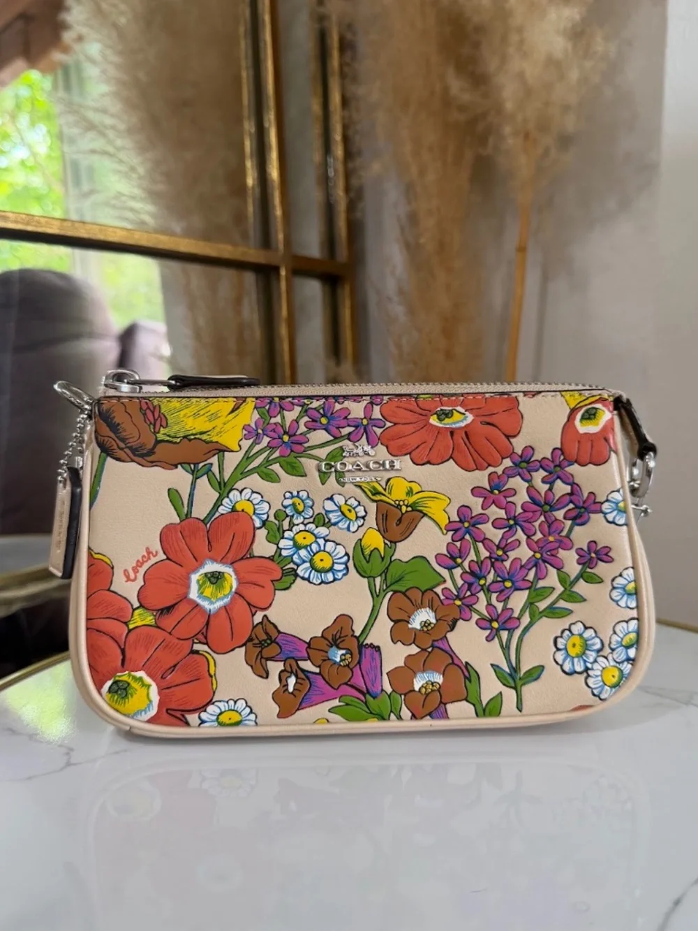 Coach Nolita 19  Floral Print Leather Mini Shoulder Bag Purse Style CR365